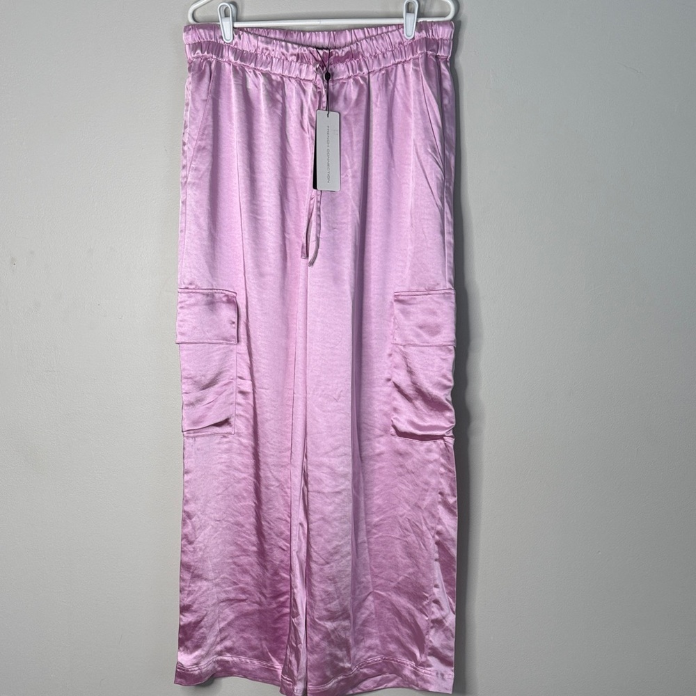 French Connection Pink Wide Leg Cargo Pants
